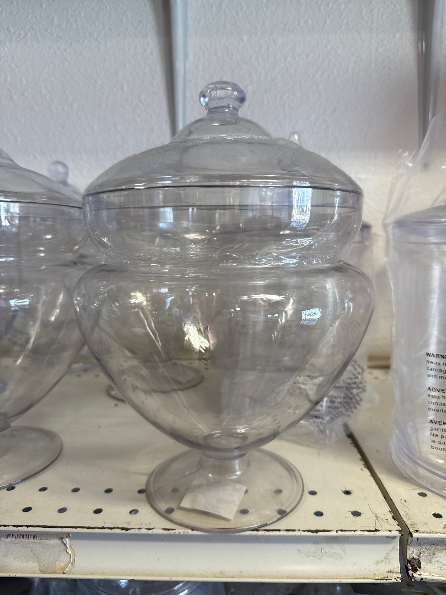 Clear Plastic Candy Jar with Lid Double Dipped