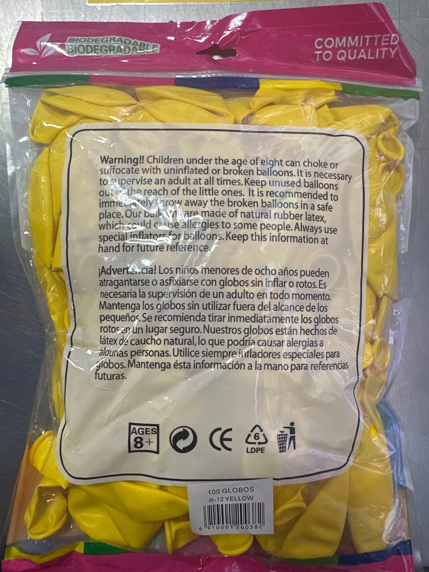 Yellow GloMex Balloons 100pcs
