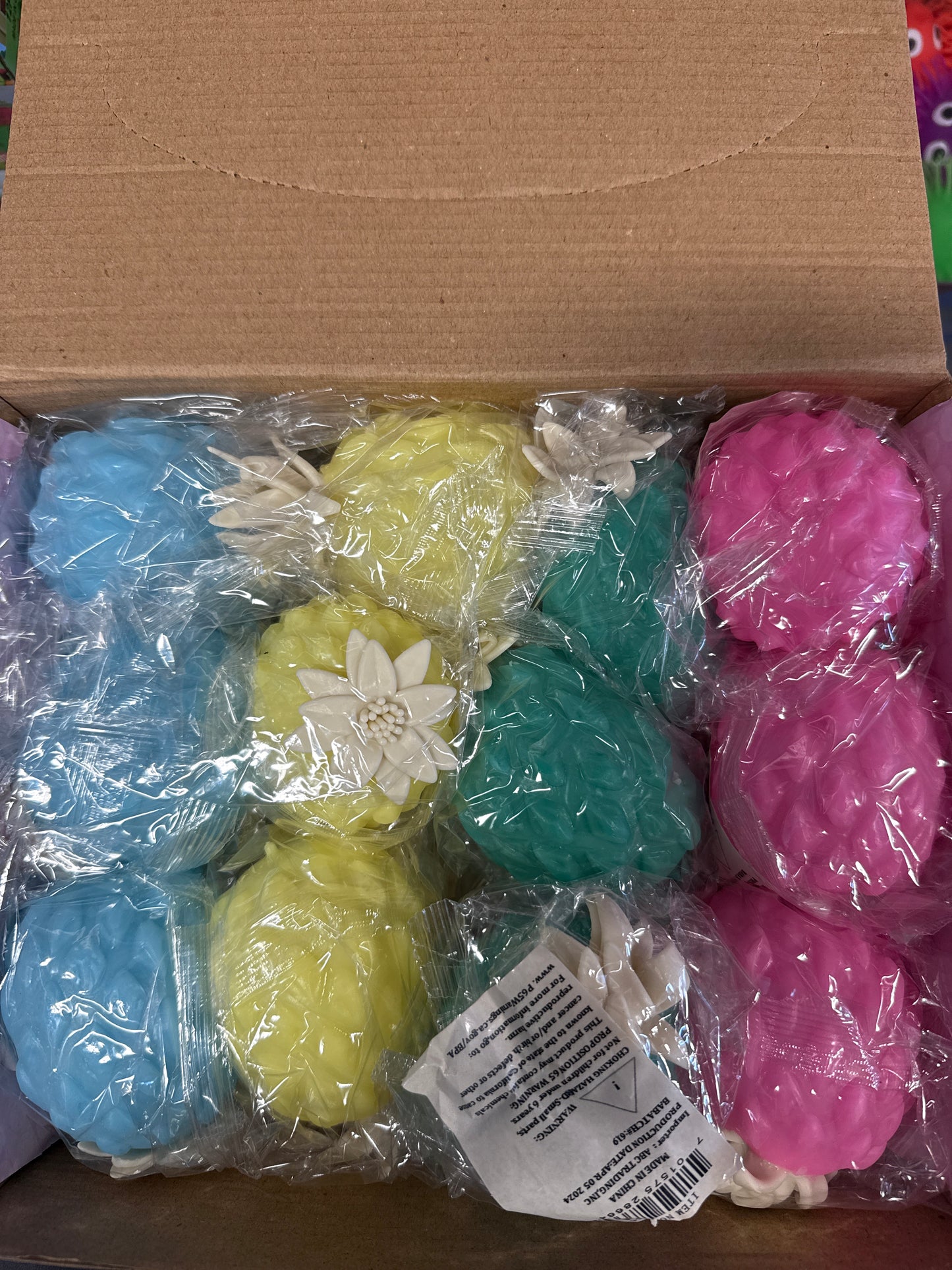 Pineapple Vent Ball 12 pk Soft Squishie