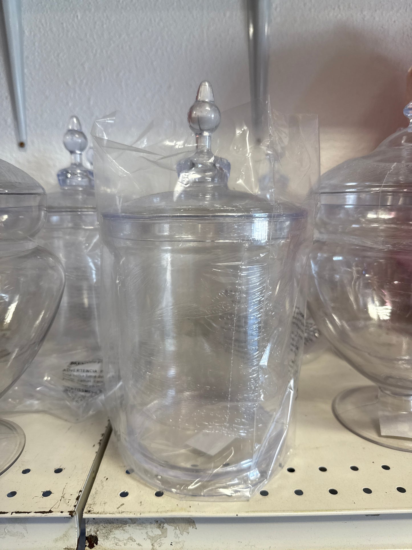 Clear Plastic Candy Jar with Long Tip Lid