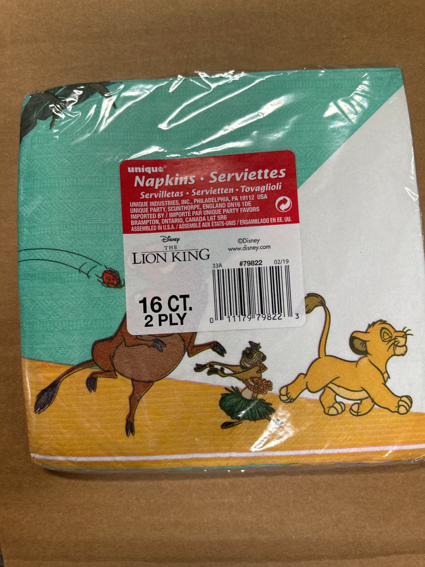 Lion King napkins