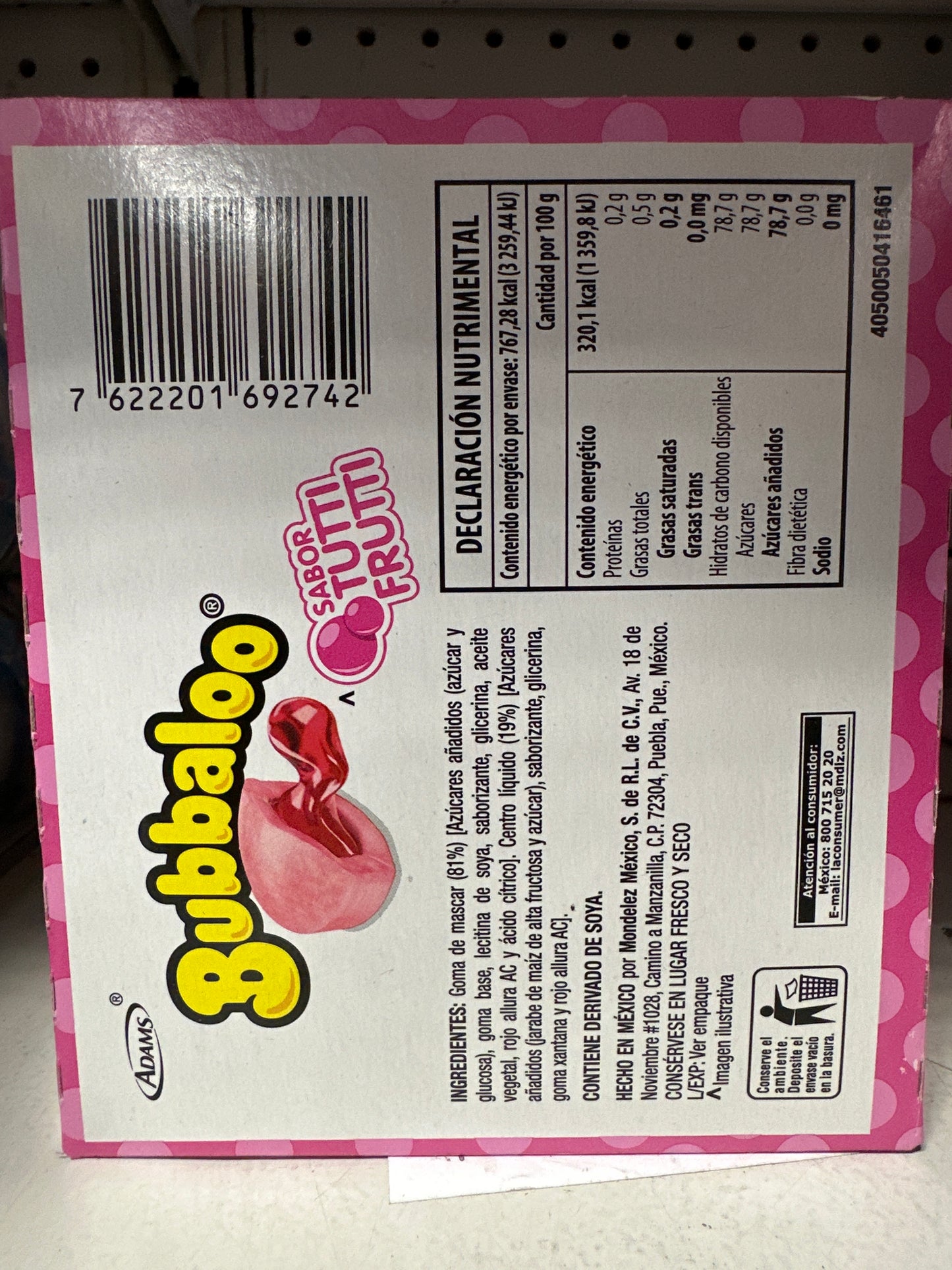 Bubbaloo Tutti Fruitti Flavor 47 Pieces