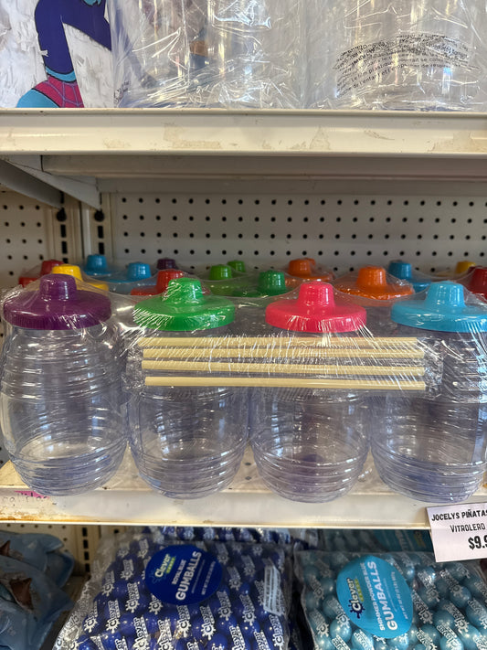 Vitrolero Mexican Small Jar Colored Tap 4 Pk