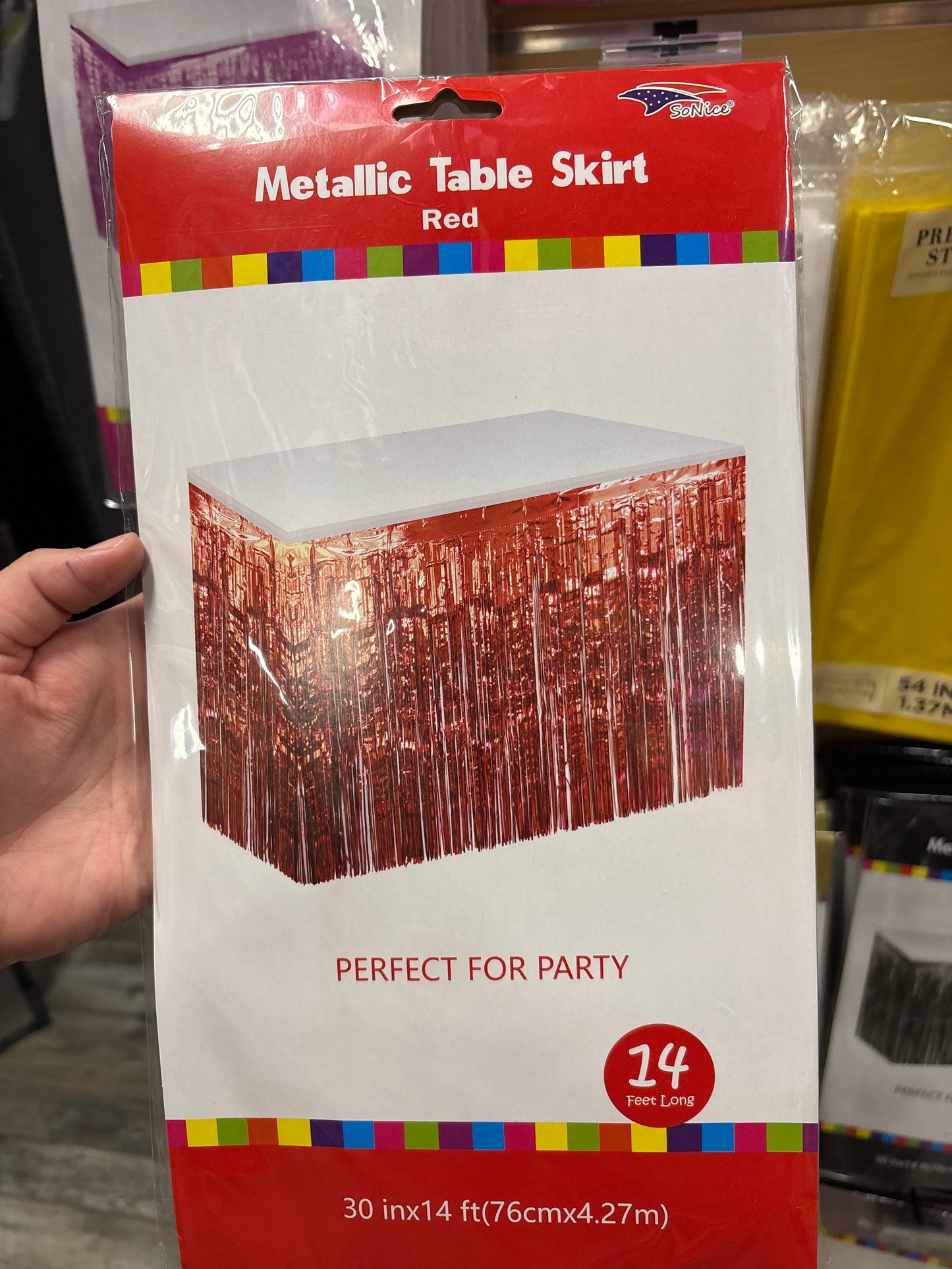Red foil skirt