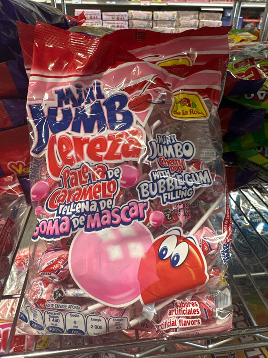 Mini Jumbo Cherry Pop with Bubblegum Filling