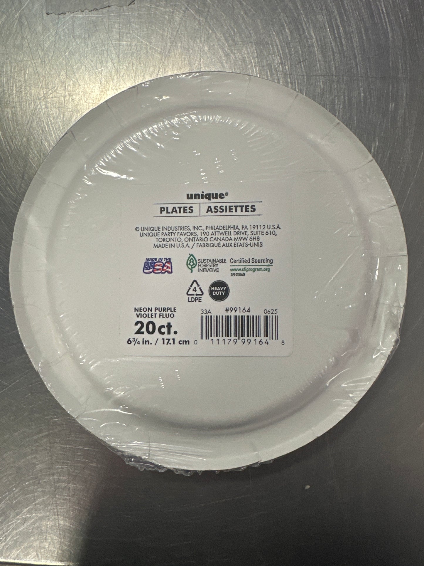 Small Color Neon Purple Plates