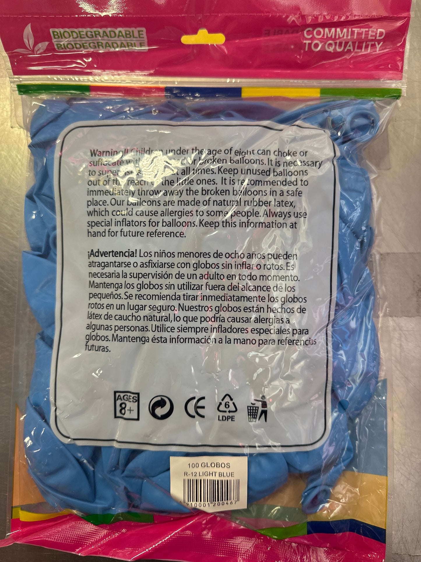Light Blue GloMex Balloons 100pcs