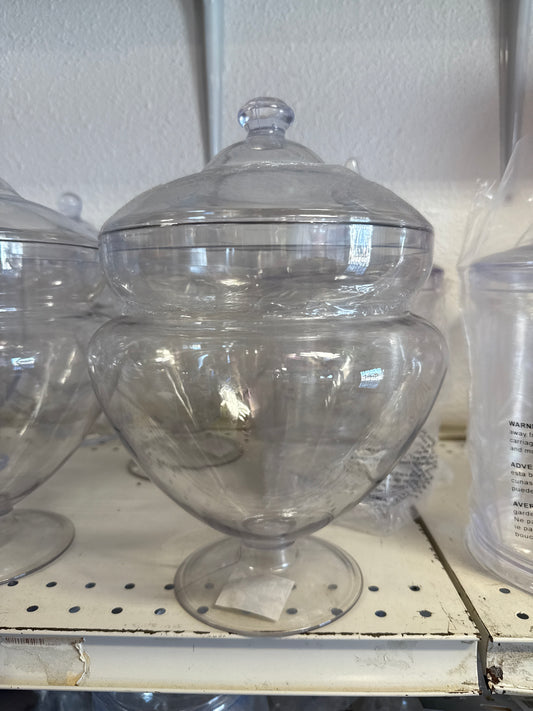 Clear Plastic Candy Jar with Lid Double Dipped