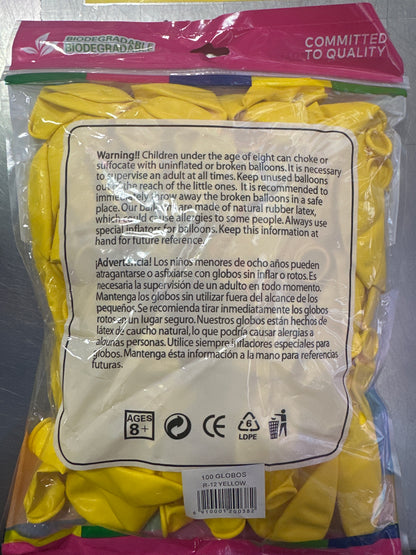 Yellow GloMex Balloons 100pcs