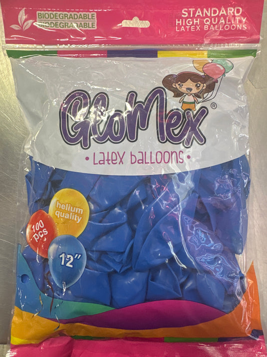 Blue GloMex Balloons 100pcs
