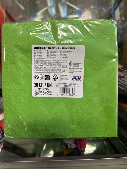 Color Lime Green Napkins