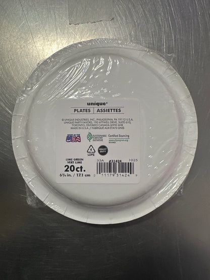 Small Color Lime Green Plates
