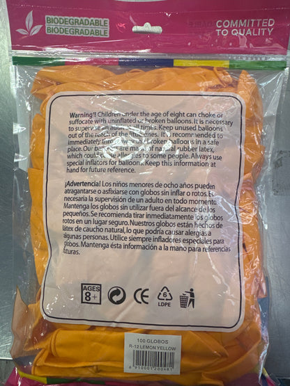 Lemon Orange GloMex Balloons 100pcs