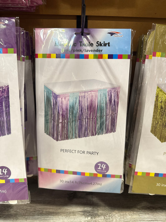 Blue Pink Lav Foil Skirt