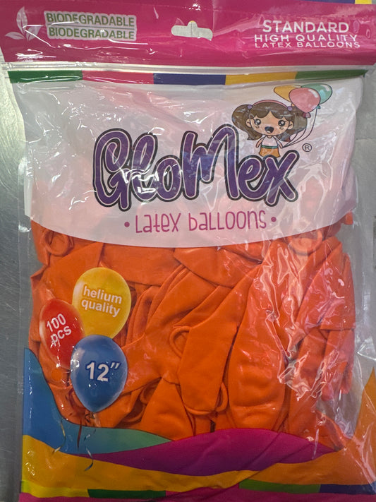 Orange GloMex Balloons 100pcs