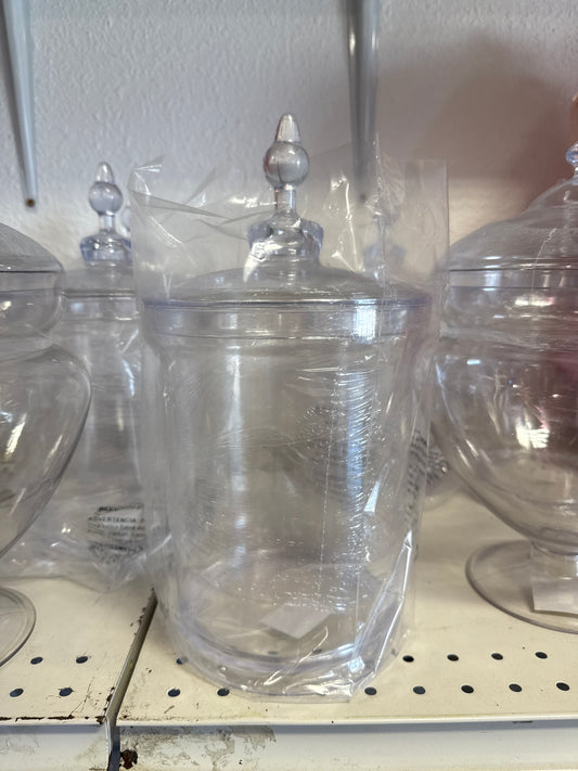 Clear Plastic Candy Jar with Long Tip Lid