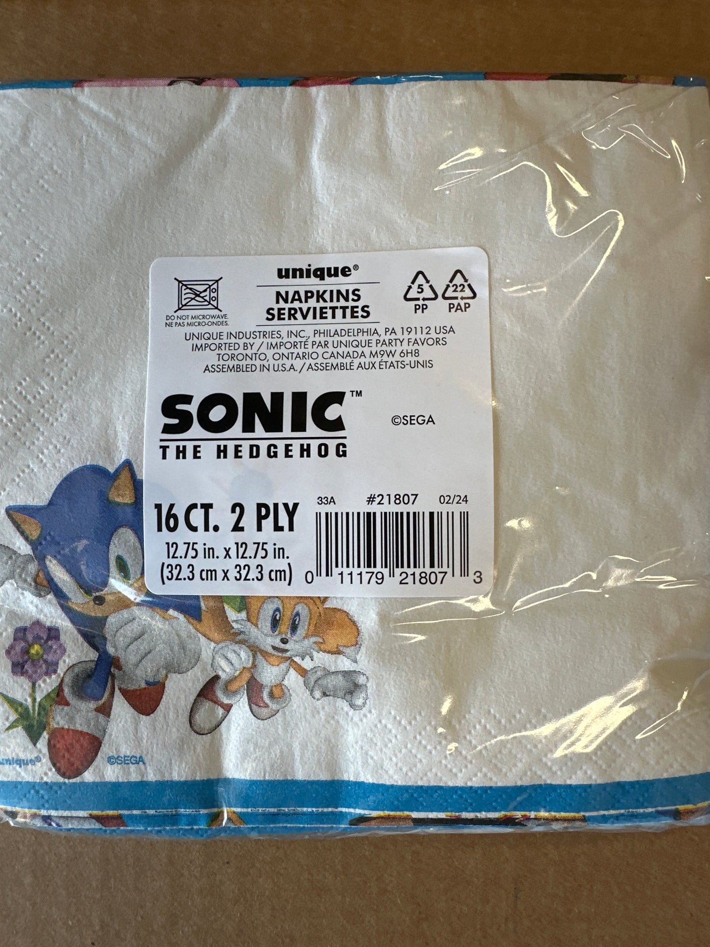 Sonic napkins