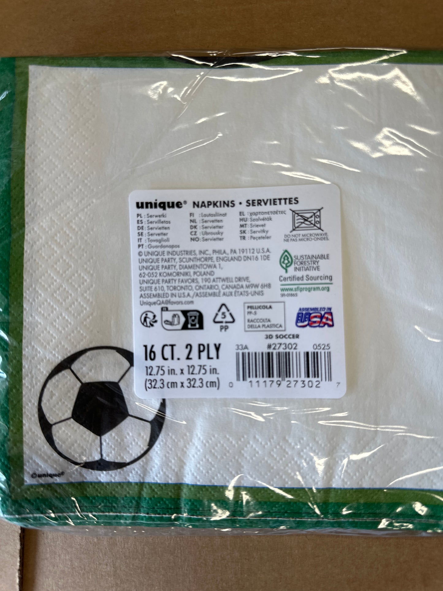 Soccer napkins