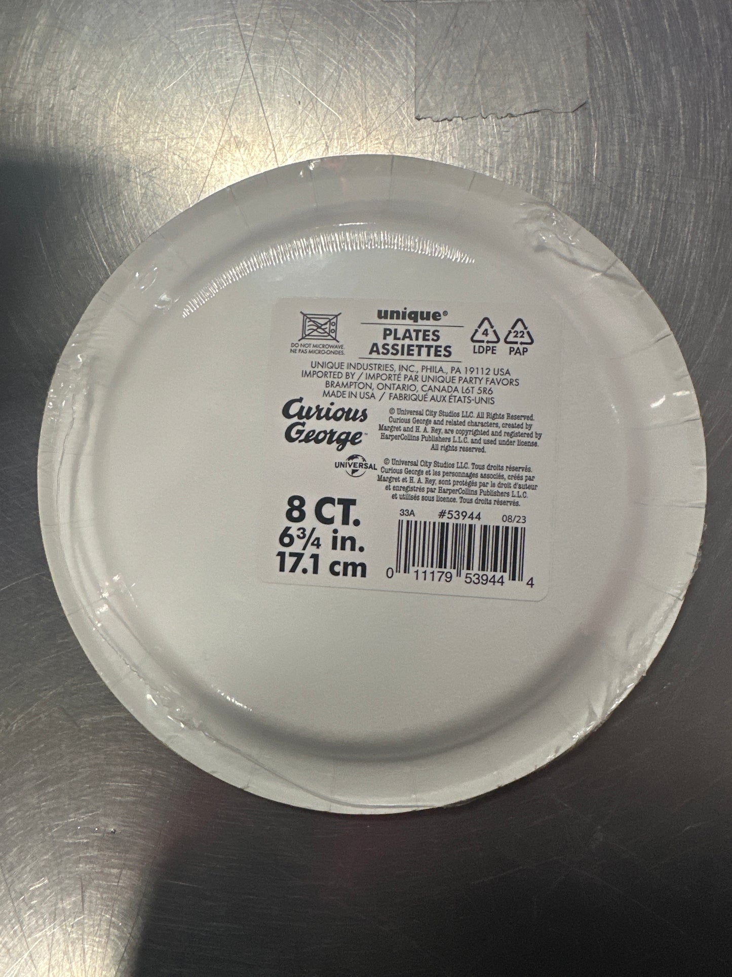 Small Curious George Plates