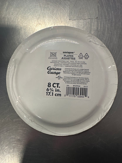 Small Curious George Plates
