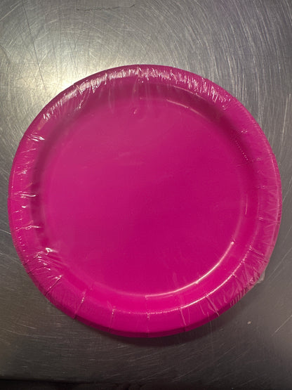 Small Color Hot Pink Plates