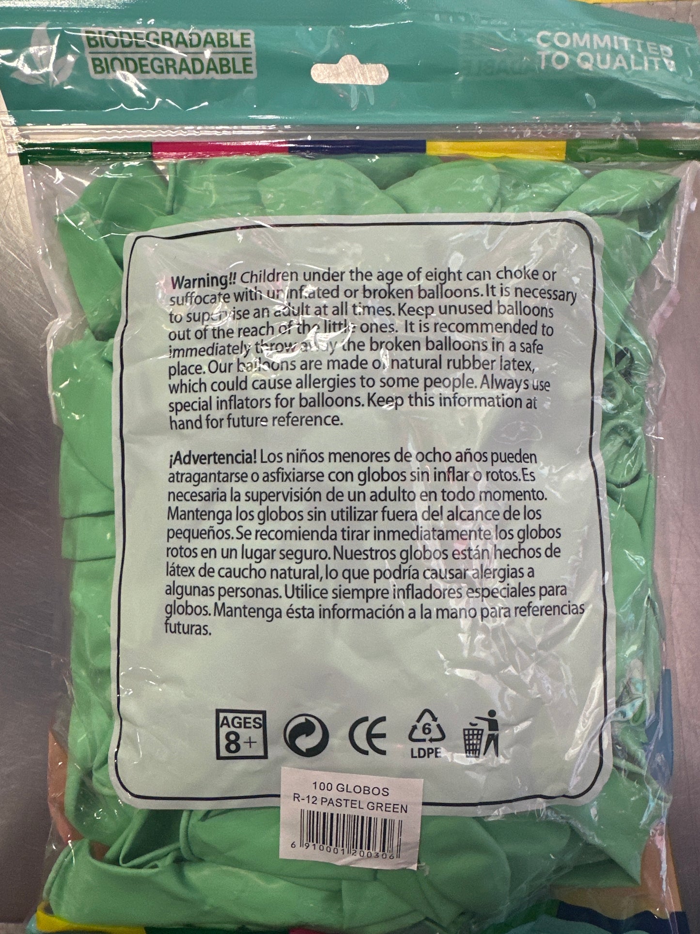 Pastel Green GloMex Balloons 100pcs