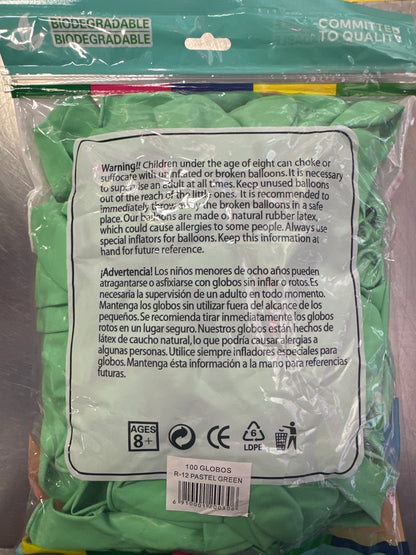 Pastel Green GloMex Balloons 100pcs