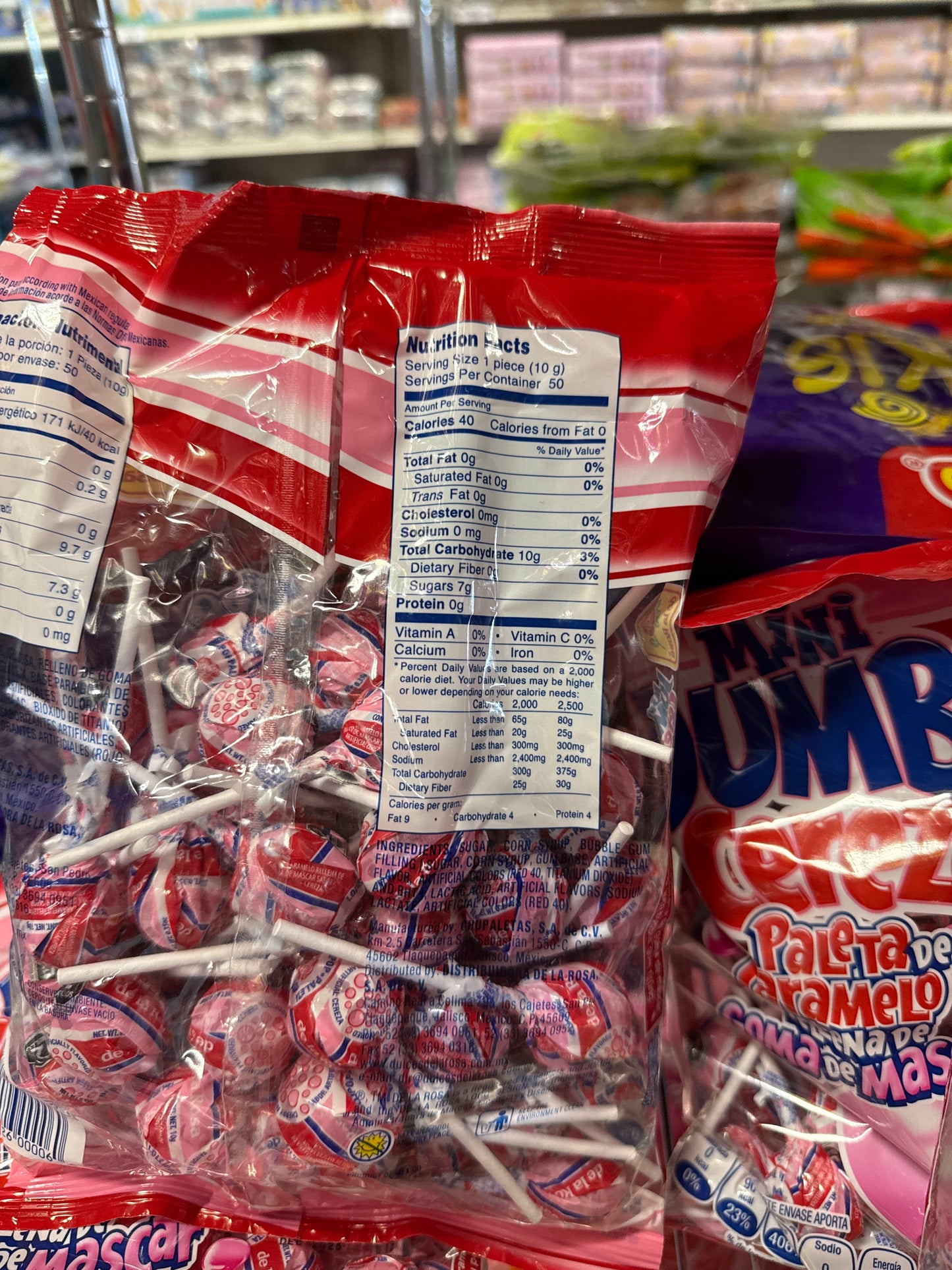 Mini Jumbo Cherry Pop with Bubblegum Filling