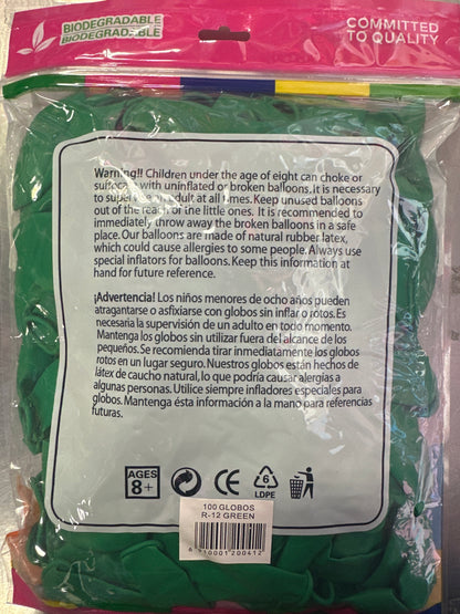 Green GloMex Balloons 100pcs