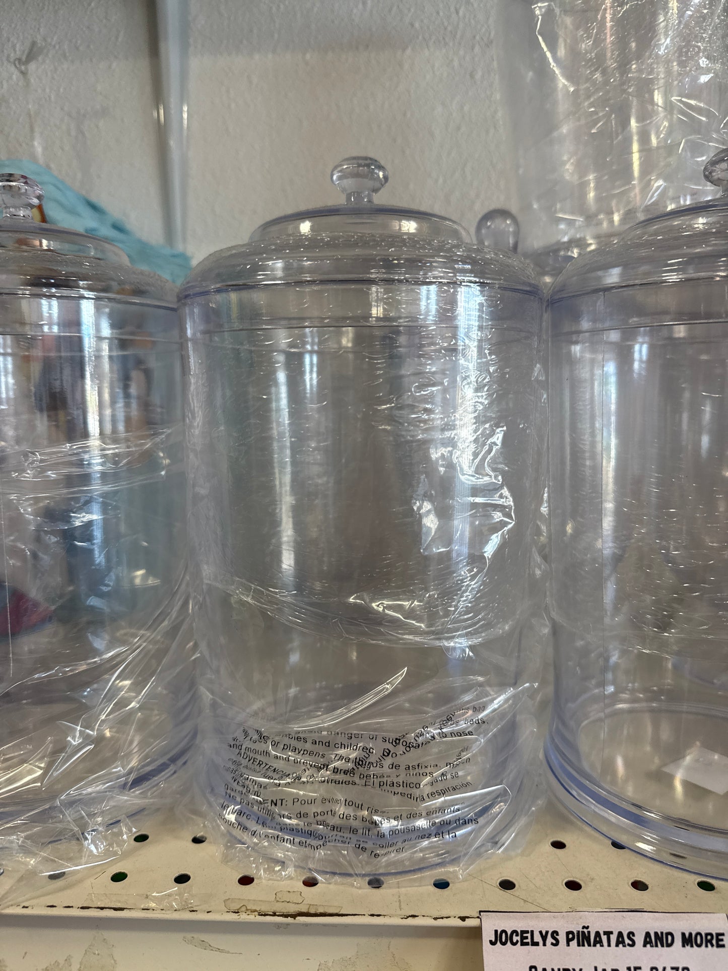 Clear Plastic Candy Jar with Lid
