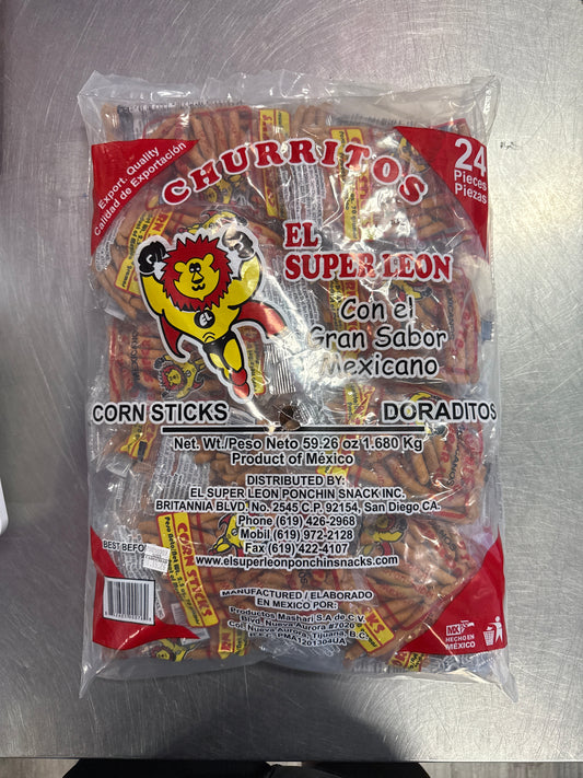 El Super Leon Sabor Mexicano Churritos Sticks 24 pack
