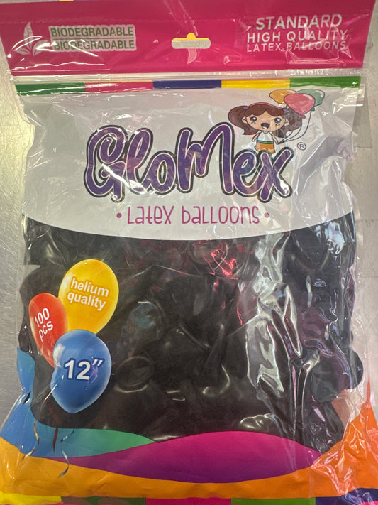 Black GloMex Balloons 100pcs