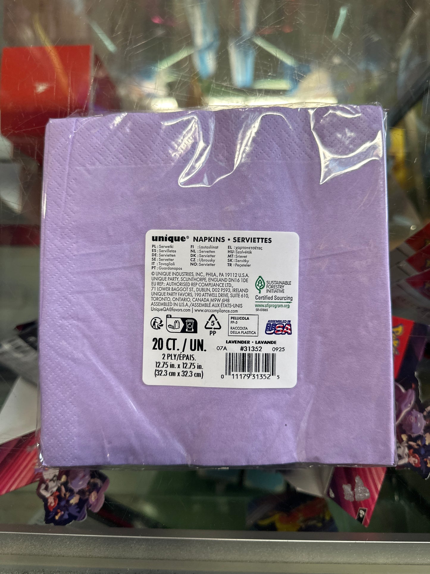 Color Light Purple Napkins