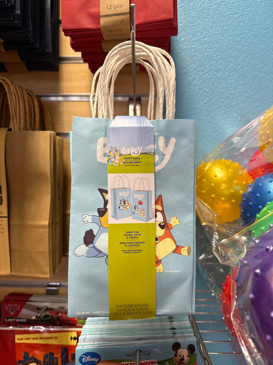 Bluey Themed Kraft Bag 5x8 8 pk