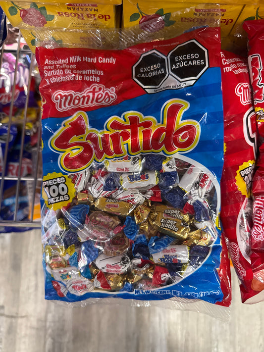 Montes Surtido Assorted Milk Hard Candies and Toffees 100pk