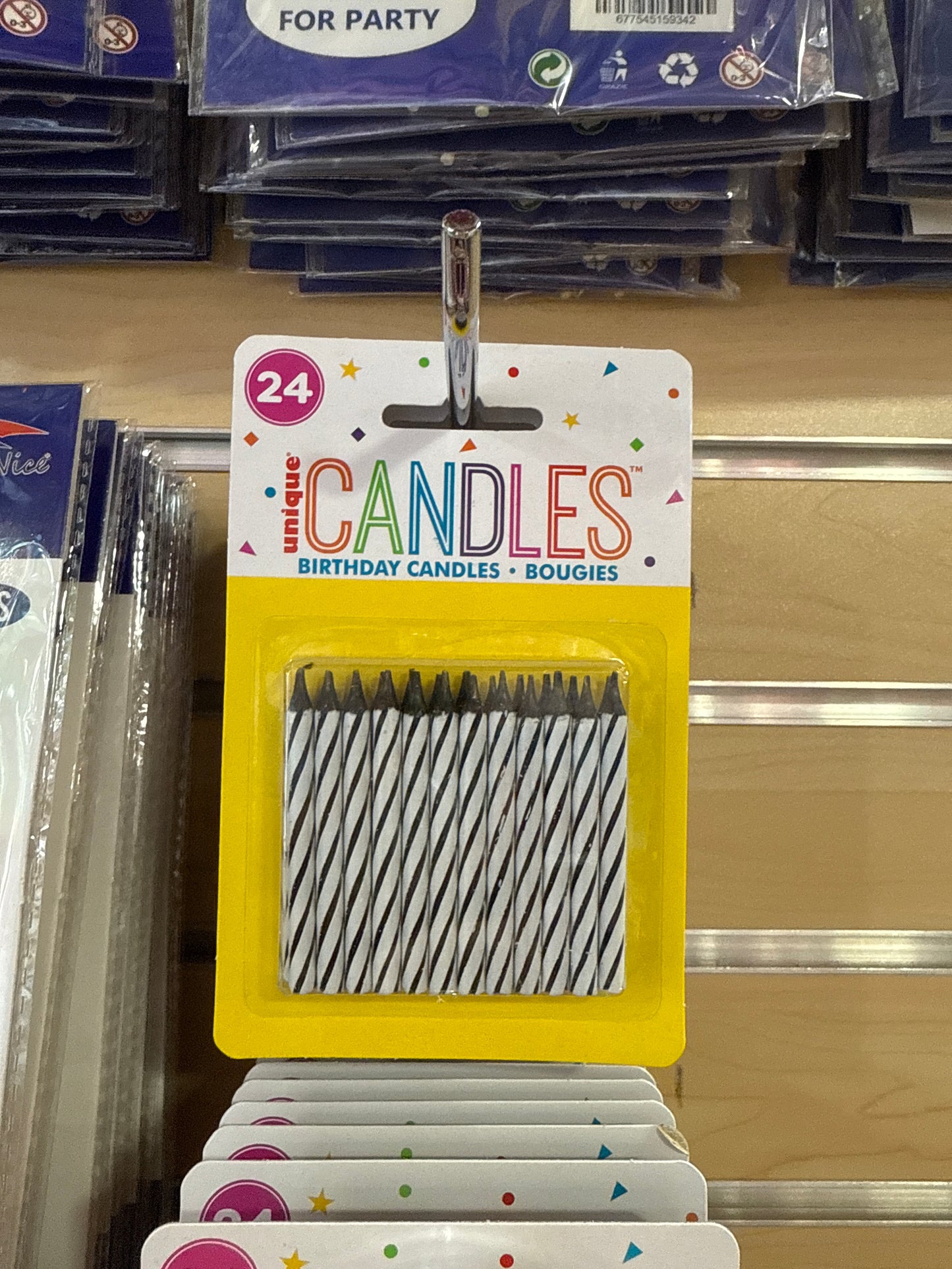 Black Birthday Candles 34 pk