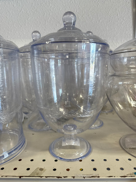 Clear Plastic Candy Jar with Lid
