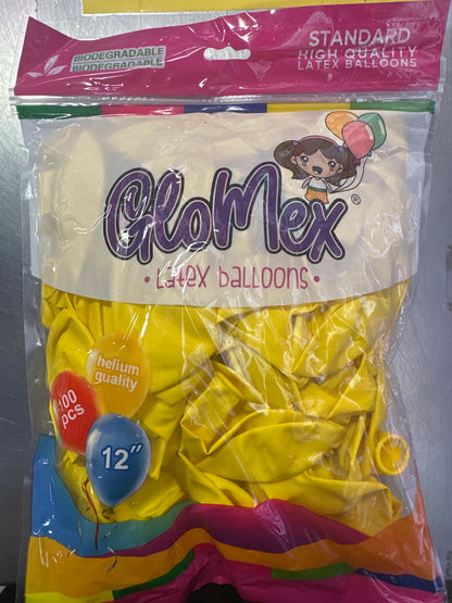 Yellow GloMex Balloons 100pcs