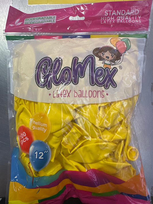 Yellow GloMex Balloons 100pcs