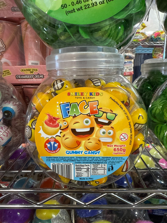 Emojii Face Gummy Candy 50 pk