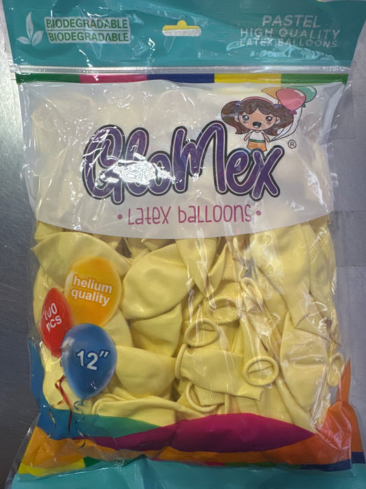 Pastel Yellow GloMex Balloons 100pcs