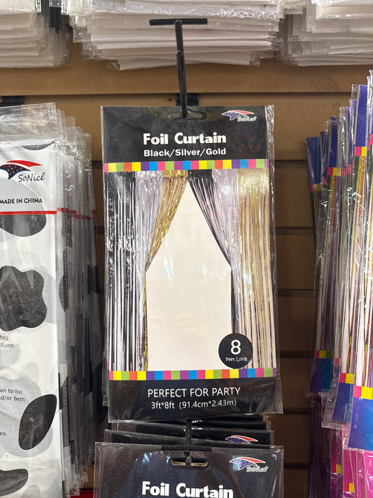 Foil Curtain - Black/Silver/Gold