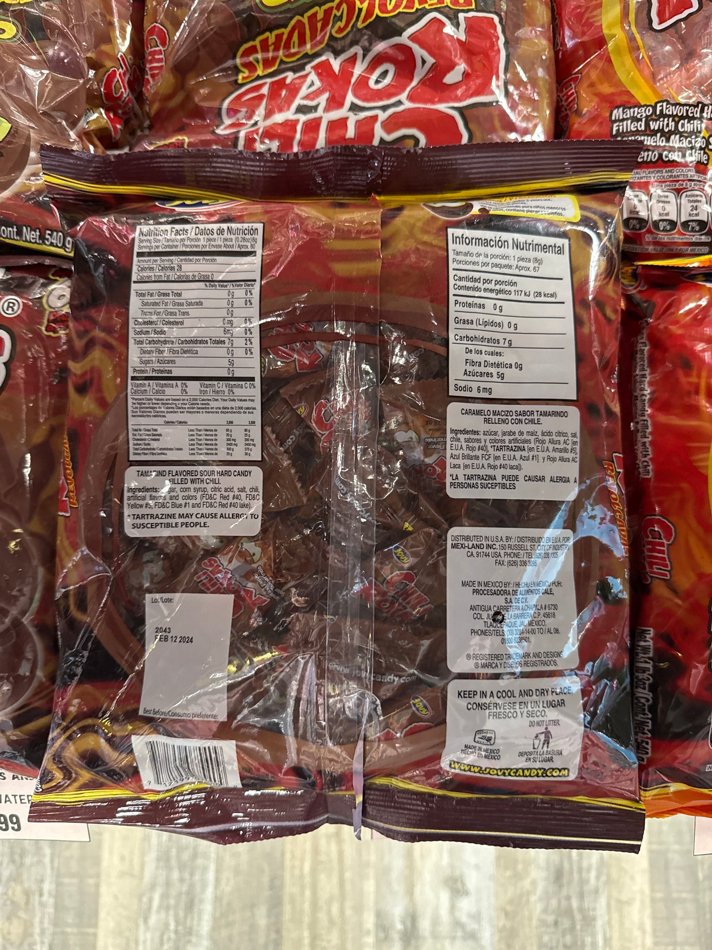 Jovy Chili Rokas Revolcados Tamarind 67 pcs