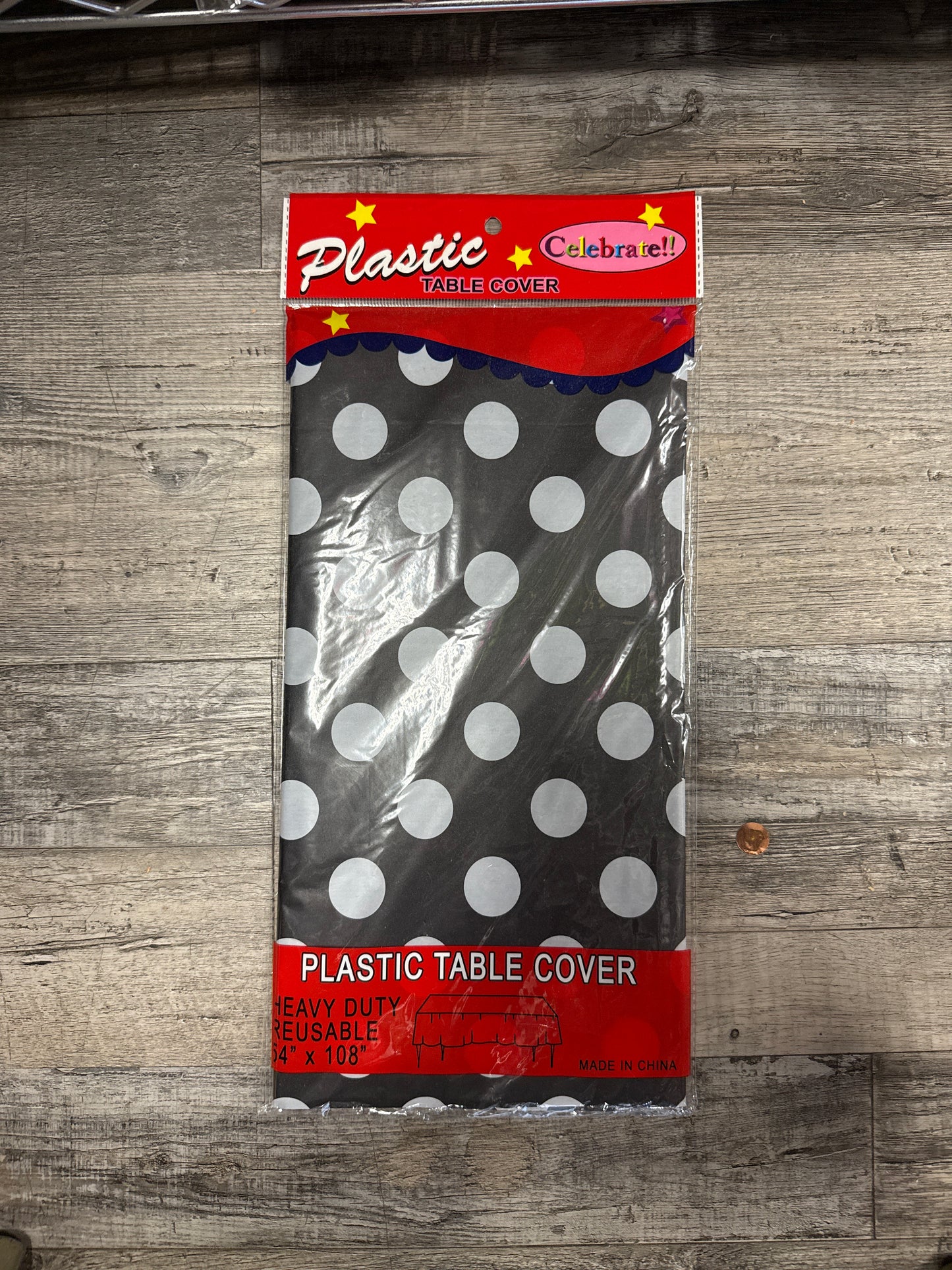 Black Polka Dot Themed Light Table Cloth Variety Design