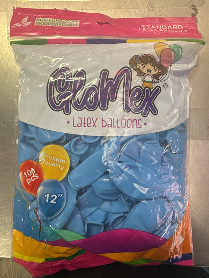 Light Blue GloMex Balloons 100pcs