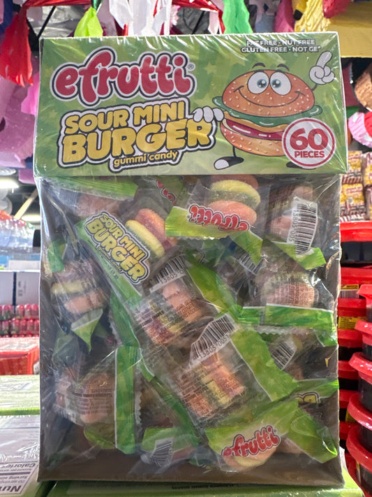 Efrutti Sour Mini Burgers 60 Pieces