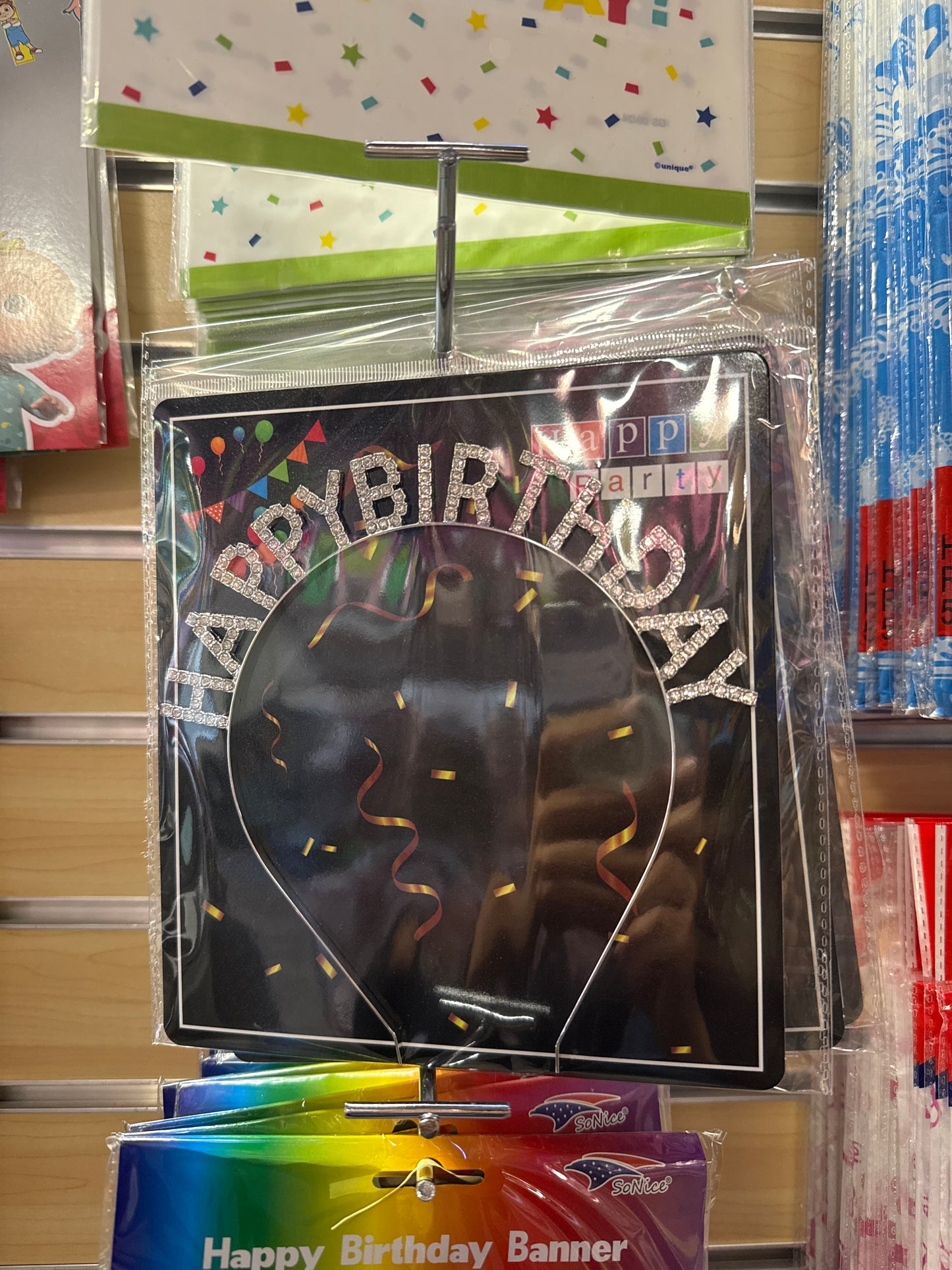 Happy Birthday Headband Tiara Grey