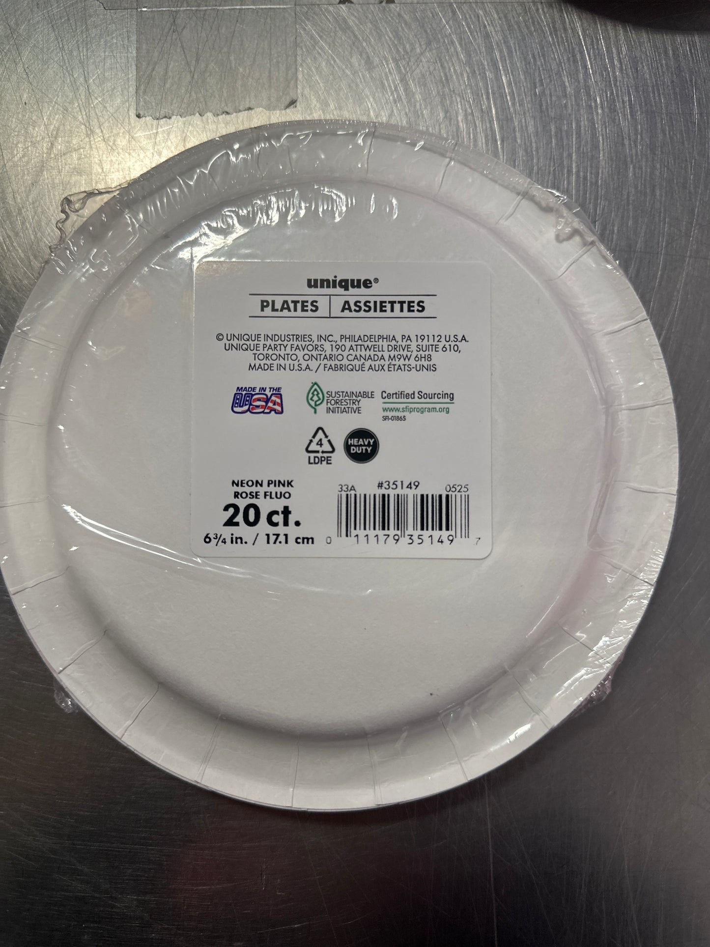 Small Color Hot Pink Plates