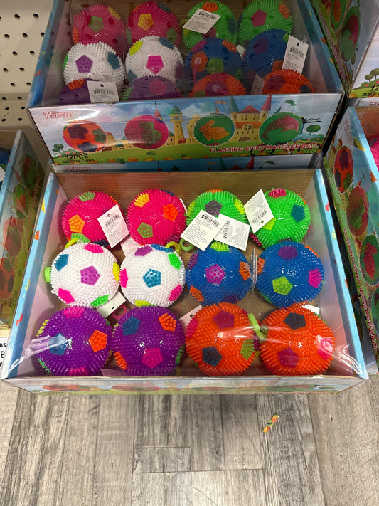 Flashing Spiky Small Ball 12 pk Pentagon
