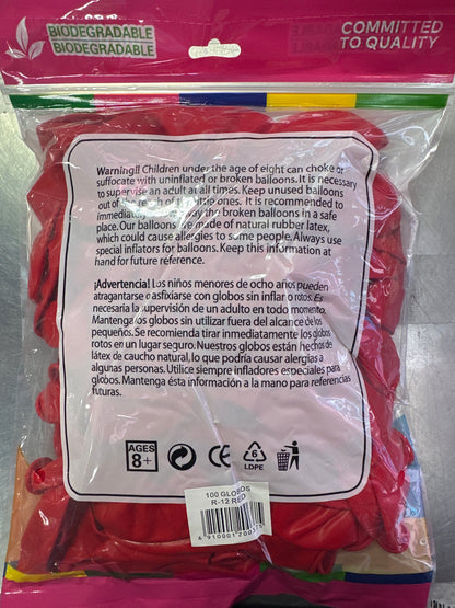 Red GloMex Balloons 100pcs
